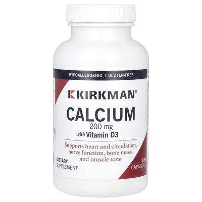 Kirkman Labs Calcium with Vitamin D3 200mg, 120 Capsules