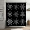 Schneeflockenmuster Schwarzer Duschvorhang Wasserdichte Badezimmerdekorationen Heimzubehör Mehrere Größen erhältlich