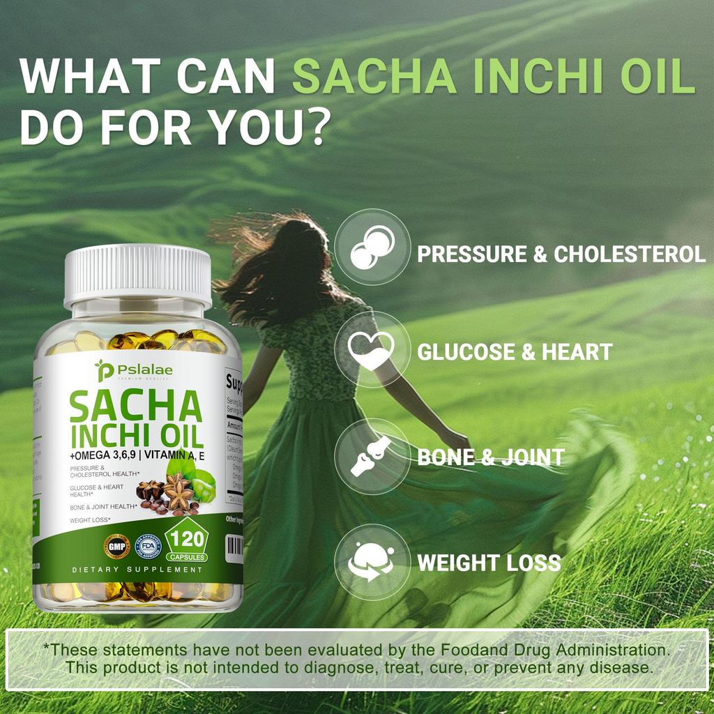 Sacha Inchi Oil Capsules 500mg - Omega 3-6-9 - Support Gut Health, Antioxidant