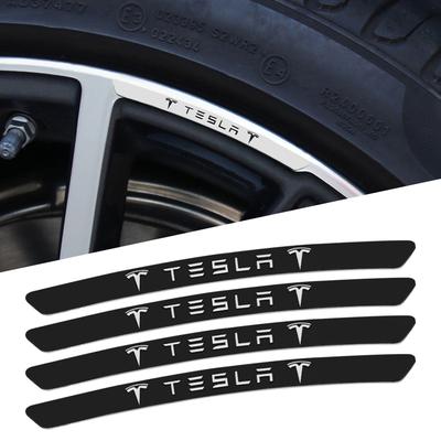 4Pcs 3D Logo Car Wheel Hub Rim Badge Emblem Decal Sticker For Model 3 Model S Model Y X Roadster Auto Decorate Accessories