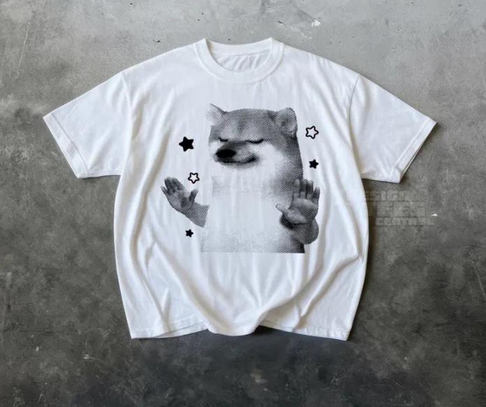 Dog Hold Up TShirt, Funny Y2K Meme Shirt, Graphic Dog Tee XL