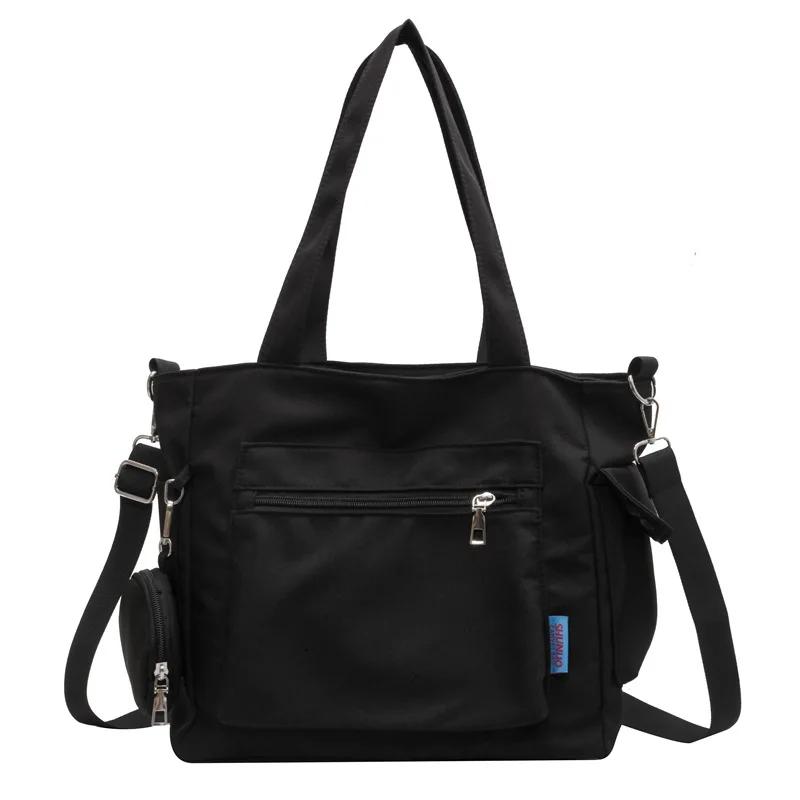 Einfachheit Oxford Canvas Composite Umhängetasche Einfarbig Vielseitig Lazy Style Umhängetasche Große Kapazität Pendler-Einkaufstasche