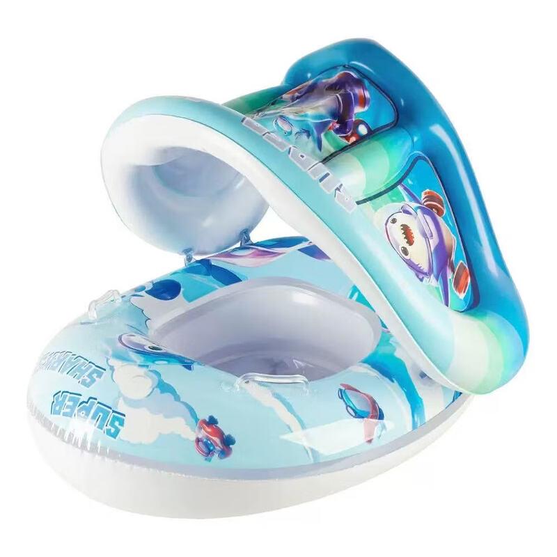 Kids Inflatable Swim Ring with Sunshade