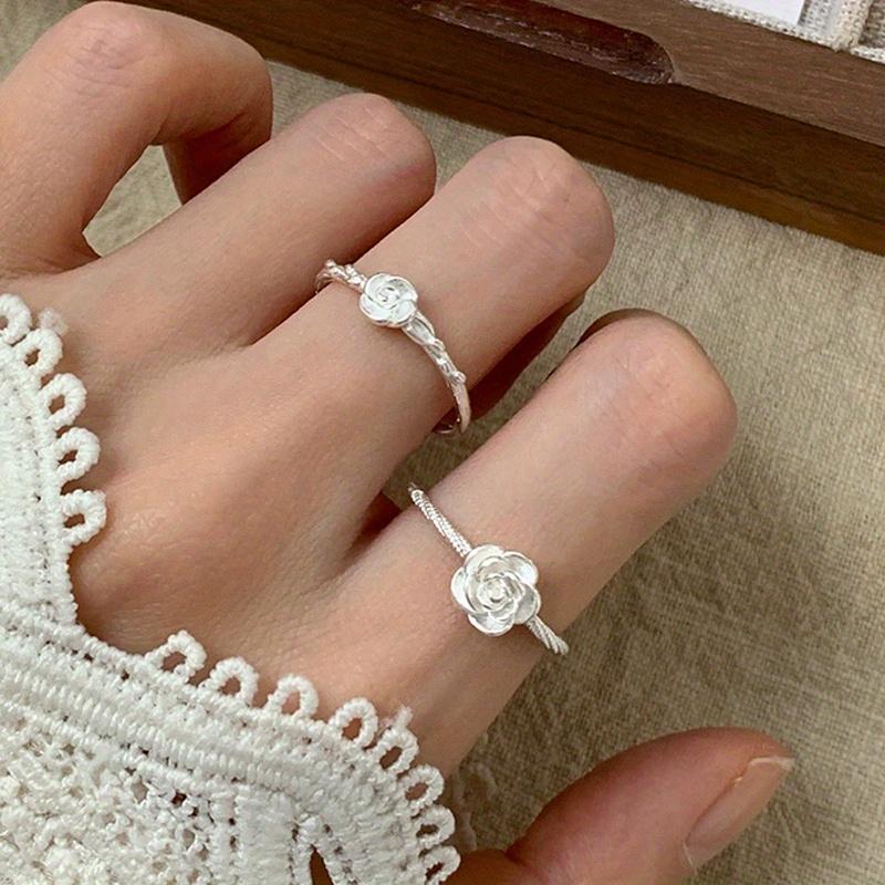 Rose Ring, Women's Adjustable, Simple Outfit, Love, Cute, Anniversary, Romantic, Birthday Gift, Exquisite Jewelry