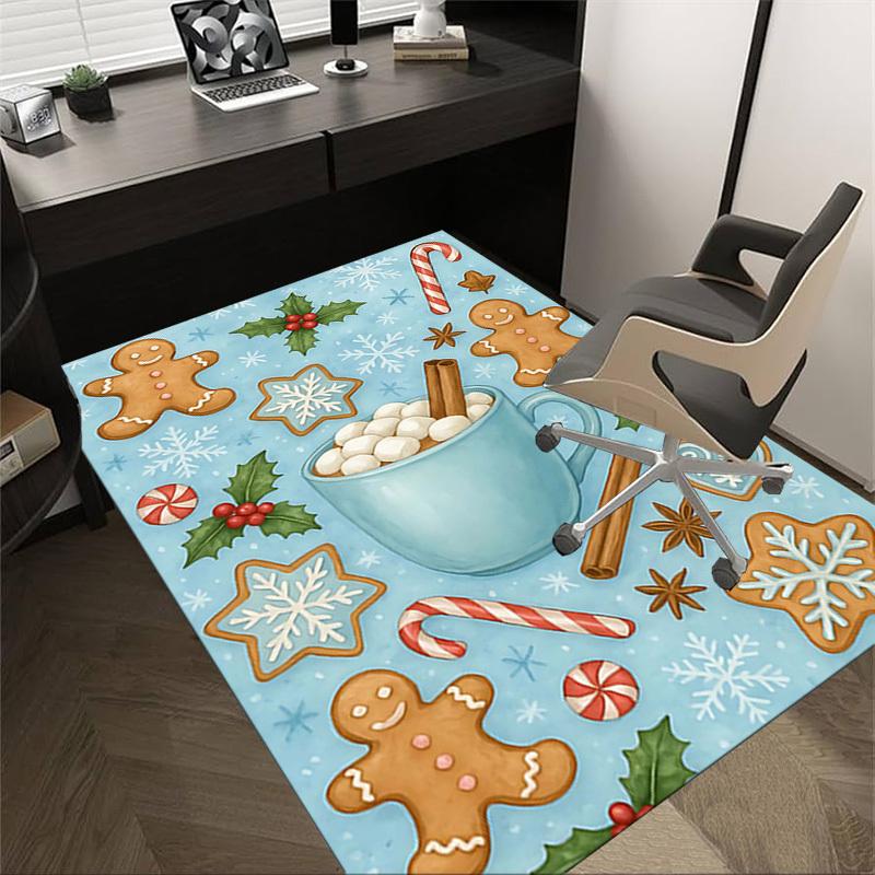 

1PC Christmas, cookies Extra Large Non Slip Floor carpet, Office, family, bedroom, Studio Large Area Rug Indoor Rugs, Vibrant Colors 60cm by 90cm