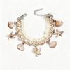 Beach Shell Anklet with Woven Cord Band and Adjustable Lobster Clasp, Coastal Ankle Bracelet Jewelry for Resort Travel Looks, Sandals, and Casual