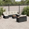 Vidaxl 10-Cz. Garden Lounge Set, Cushions Black Rattan Pe