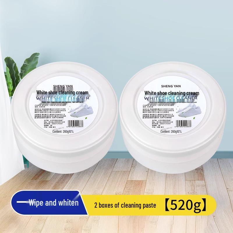 White Shoe Cleaner & Whitening Paste Kit with Brush