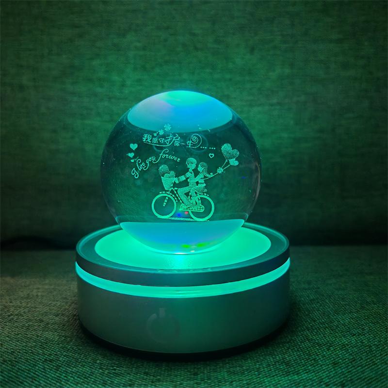 Solar System 3d kristallkula Kristallklot Laser snidad kristallkula med kulstativ Dekorativa planetsfärer Galaxy Födelsedagspresentprydnader