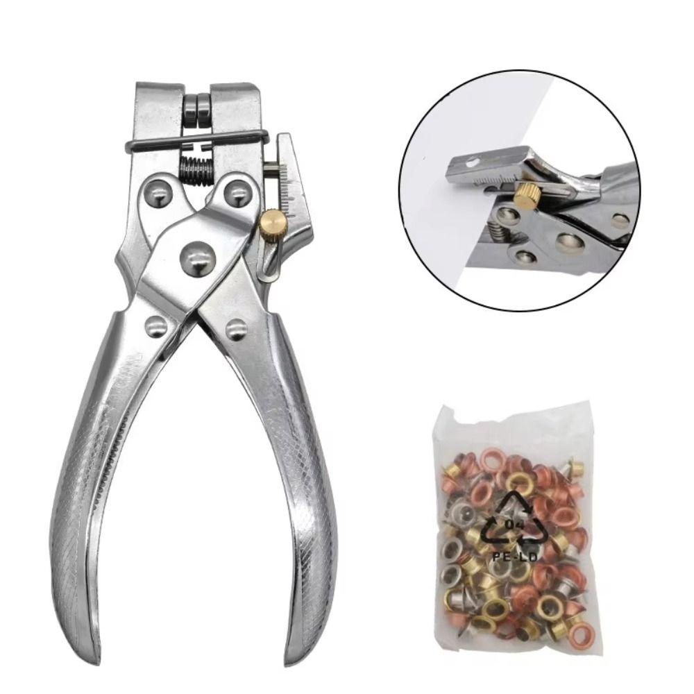 Hollow Design Grommet Pliers Portable Handheld Metal Buttonholes Tool Rivet Setting Tool  Craft Kit