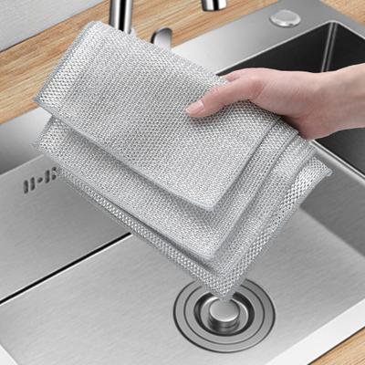 Yousheng 10Pcs Metal Cleaning Cloth Non-Scratching Wire Dishcloth Set Metal Kitchen Dishes Multi-Purpose Dishwash Rag