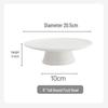 ZISIZ 8-inch Pure White High-Footed Ceramic Serving Plate