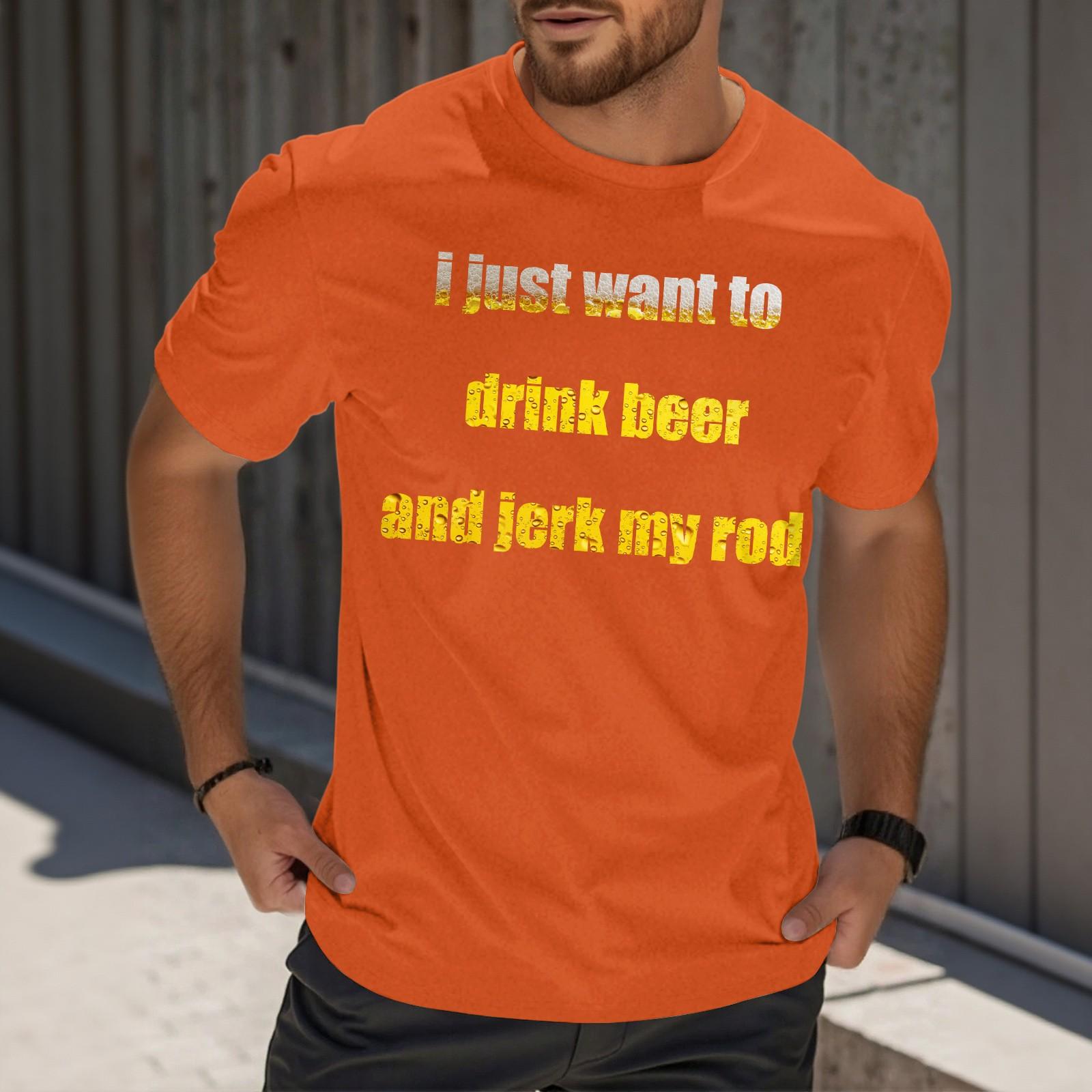 

Men s -neck Casual Printed Short-sleeved T-shirt Top L шафрановий