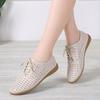 Fashion Women's Flats Summer Breathable Hollow Out Shoes High Quality Casual Leather Shoes Lace Up Oxford Shoes for Women Zapatos Mujer
