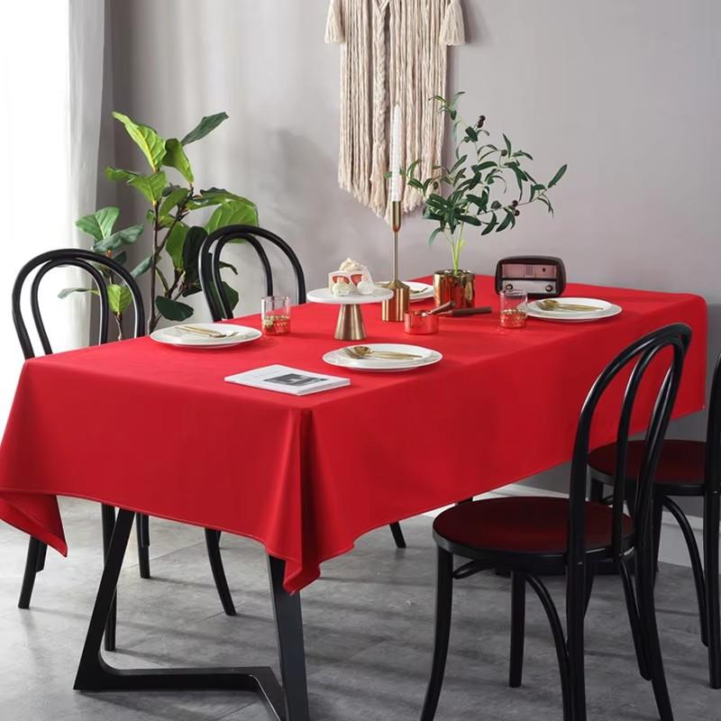 Solid Black Conference Banquet Hotel Dining Table Exhibition Advertising Tablecloth Office Table Cloth Art Rectangular Tableclot