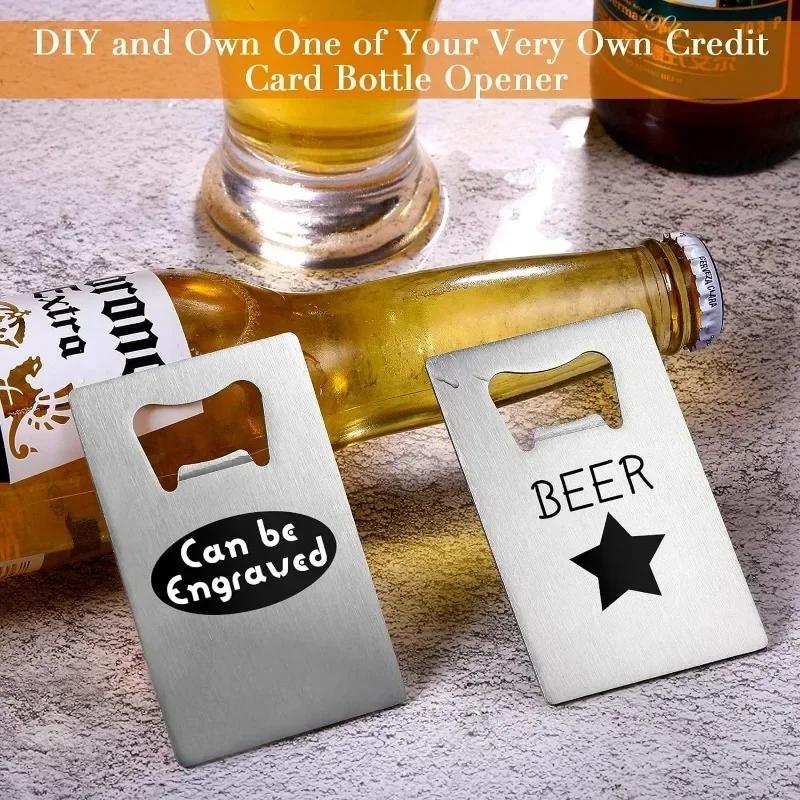 1/10pcs Stainless Steel Beer Bottle Opener for Wallet Pocket Can Be Carved for Restaurants Bars DIY Wedding Favor Gift