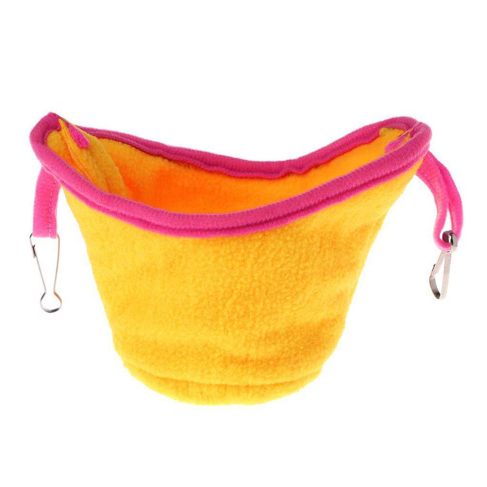 Parrot Hammock Nest Cage Pendant Pocket for Budgie Hamster(Yellow)