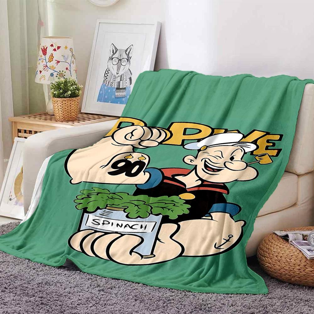 

1pc Popeye spinach Soft Warm Throw for Home, Office, Trave, All-Season Cozy Bedding Gift, Office Cozy Accessory 1090 80cmx120cm(31inx47in)