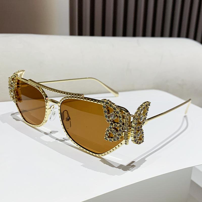 Роскошные Алмазные Хрустальные y2k Солнцезащитные Очки Бабочки Женские Мужские Дизайнерские Винтажные Панк Большой Каркас Очки As The Picture
