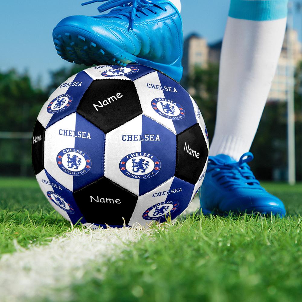 Custom Name Chelsea Football Club Theme Size 5 Soccer Ball, Suitable for Both Indoor and Outdoor Matches, a Gift Suitable for Everyone.
