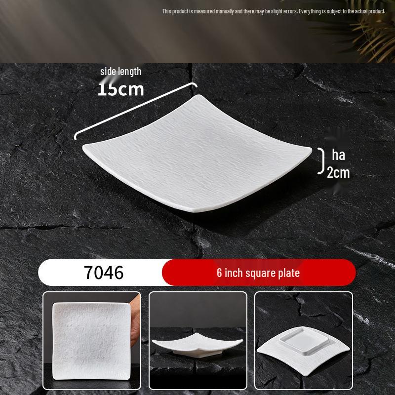 Melamine Imitation Porcelain White Dinner Plate - Round Buffet, Hot Pot, Dessert, Steak, Commercial Hotel Tableware.