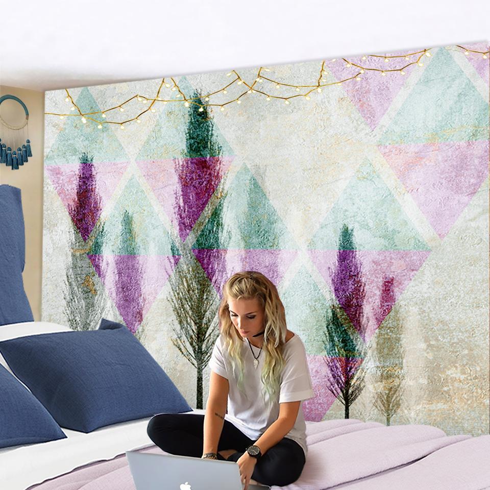 3D градиентный красочный гобелен с растениями — фото 6