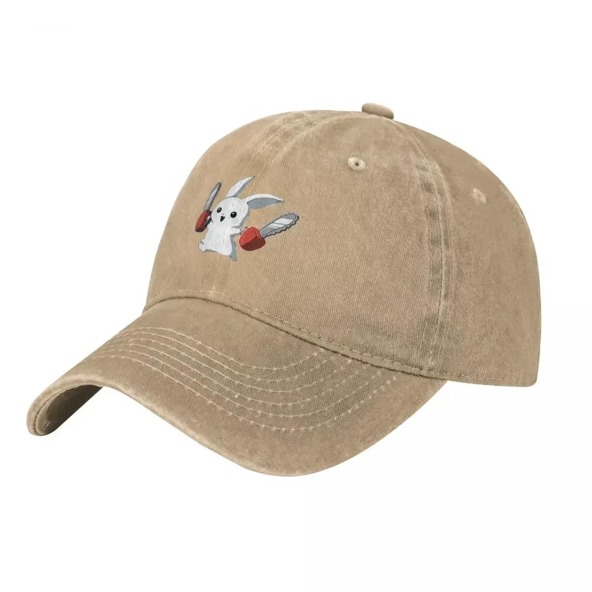 Funny Bunny with Chainsaw Baseball Cap hard hat Bobble Hat Cosplay Male  Women Mens