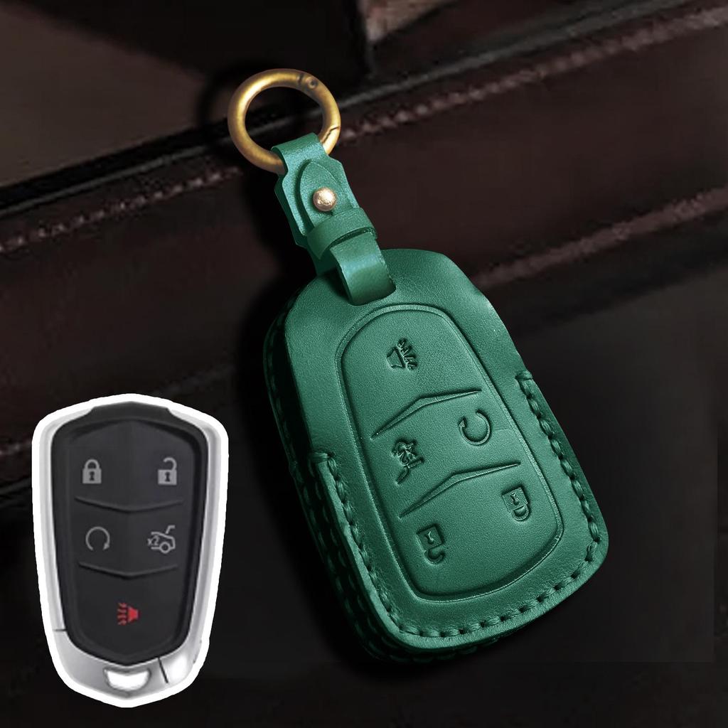Cadillac Leather Key Cover for CT4/CT5/CT6/XT4/XT5/XT6 - Premium Protection.