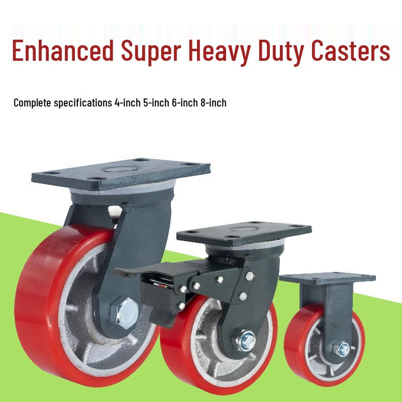 Heavy-Duty Swivel Caster Wheel: 4-8 Inch Iron Core with PU Coating, Wear-Resistant for Tower Cranes