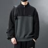 Men's warm fashionable big size heavy sweater soft high quality fabric half zipper sweater loose casual sports long sleeve t-shirt bottoming shirt
