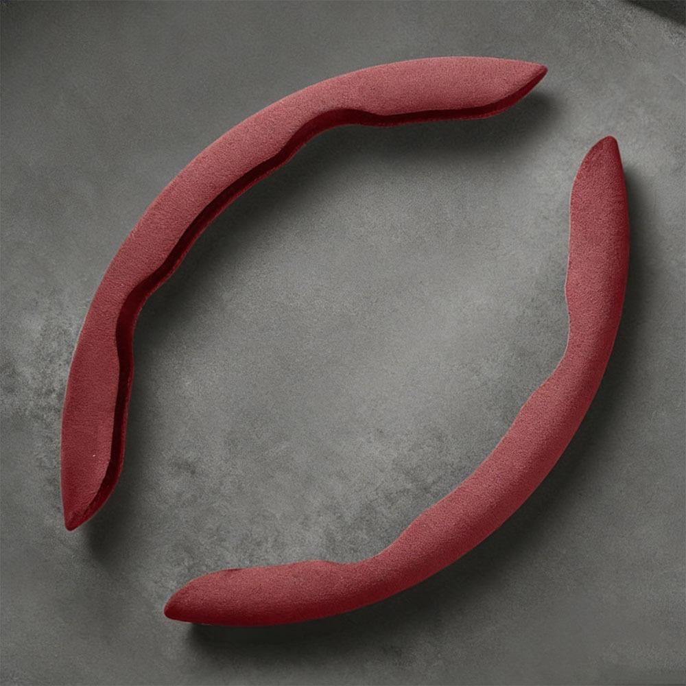 2pcs Luxury Steering Wheel Cover Breathable Material Anti-Slip Cover  All-Weather Driving