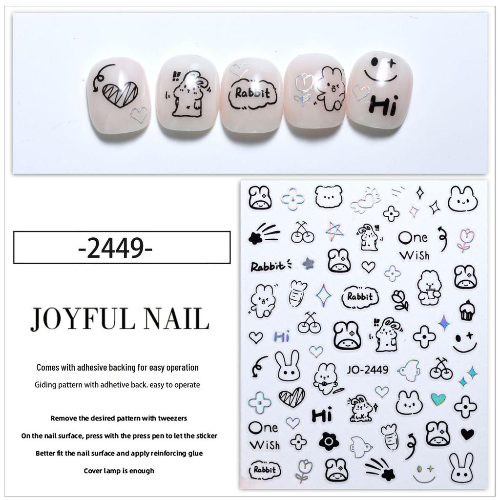 Puppy & Kitten Graffiti Nail Stickers: Cute, Cool, Small Patterns & Heart Decals