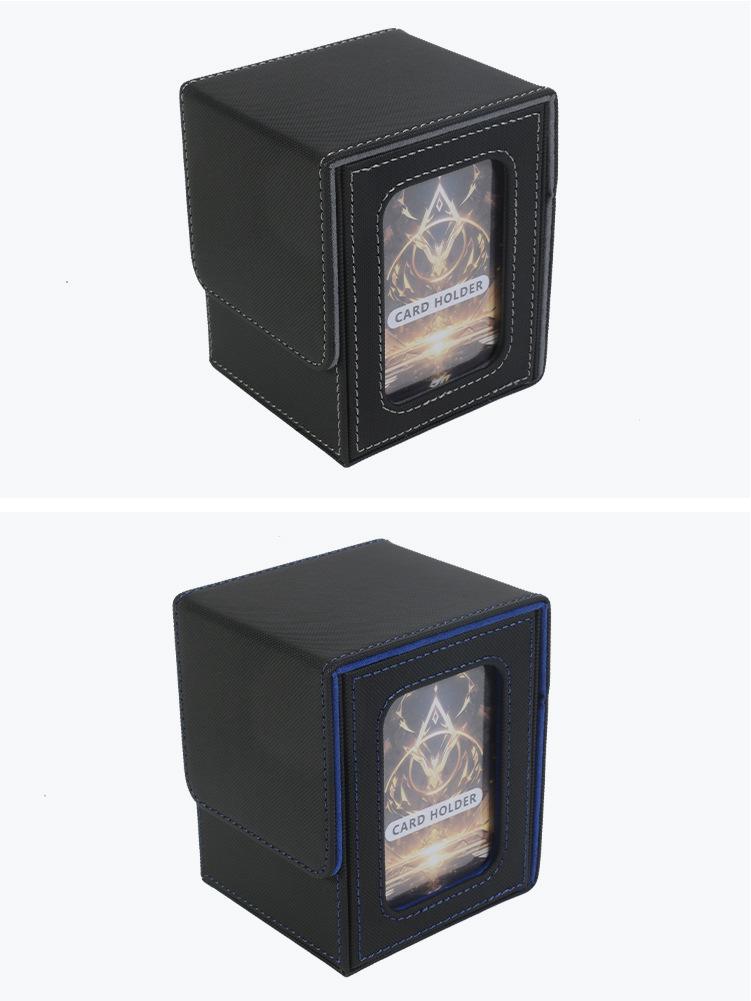 Patent Design PU Leather Game Card Box with Window, 100+ Capacity for Magic: The Gathering