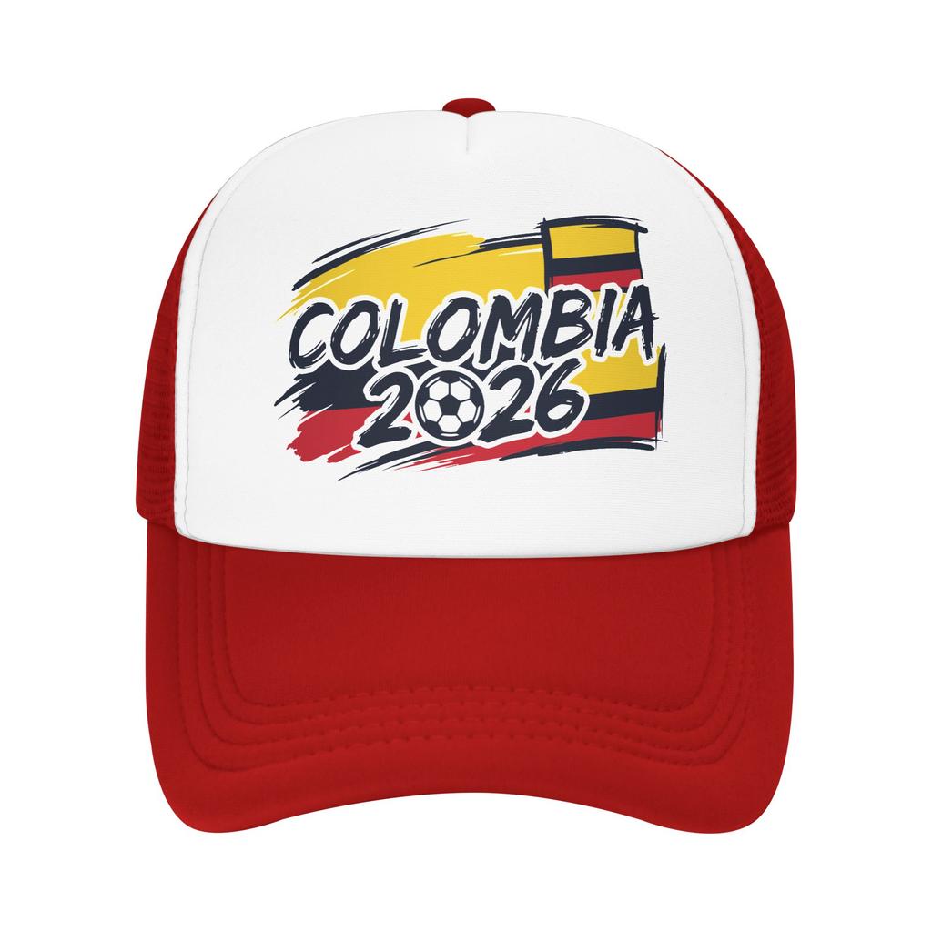 Kolumbien Fußballspiel Netz-Baseballkappen Unisex Sonnenhüte USA Kanada Mexiko Fußballkappen Verstellbare Sommer-Trucker-Kappen