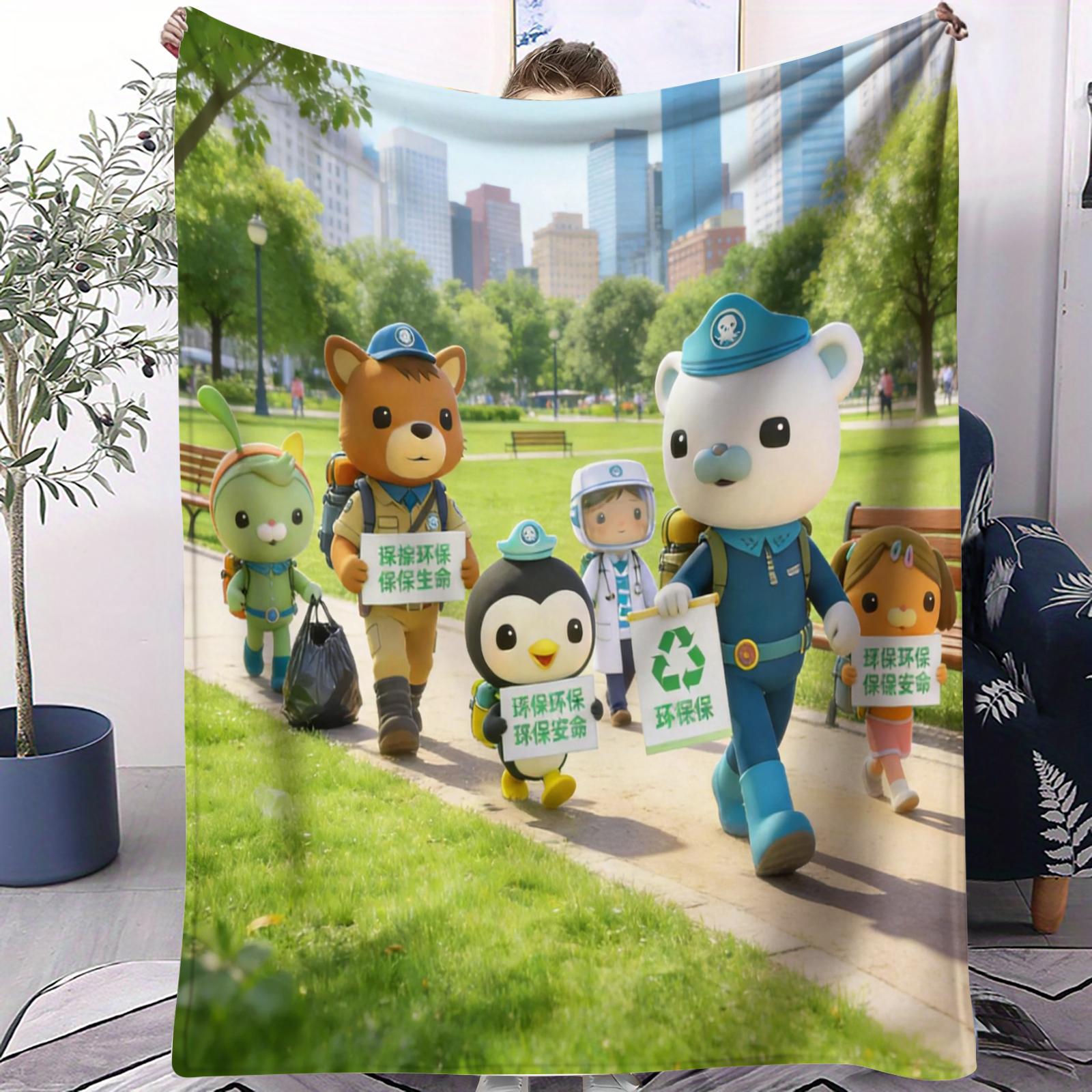 

Cute Octonauts Cartoon Small Cover Blanket All Season Soft Plush Comfortable For Bed Bedroom Dorm Sofa Lunch Camping Home Decor 70x100cm