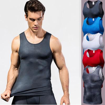 5 Farben Herren Sport Weste Enge Lauf T-Shirts Walking Gym Schnelltrocknende ärmellose Shirts Sportswear Fitness Tops