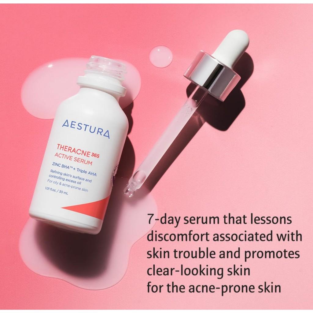 AESTURA THERACNE365 Active Serum, 30mL  | Reduce Excess Oil, Help Minimize the Pores, Soothing Zinc & Sebum-caring BHA, Non-comedogenic