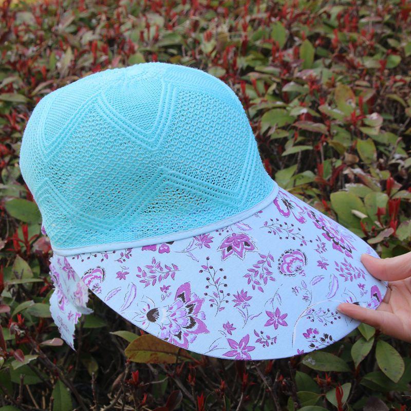 Hat Women's Summer Sun Protection Visor Lafite Straw Hat Fashion Middle-aged and Elderly Mother Sun Hat Big Brim Bucket Hat