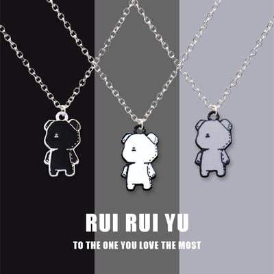 RUI RUI YU Collar con colgante de oso violento para mujeres, hombres, novia, pareja, amante, regalo de joyería