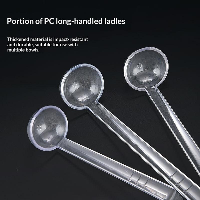 Langer Griff Klar Servierkelle PC Gebogenes Schwanzdesign Soße Braten Suppe Buffet Catering Löffel Ramen Suppenlöffel Catering Schaufel
