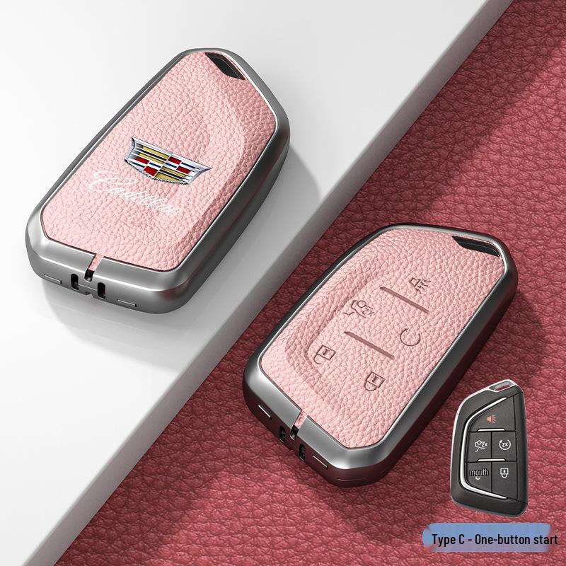 Lädernyckelskydd för Cadillac XT5/CT6/XT4/XTS och ATSL – Unisexdesign med spänne