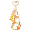 Playful Mushroom Pumpkin Keyring Decorative Beaded Accent Key Organiser Thanksgiving Theme Keychain For Purse Keys