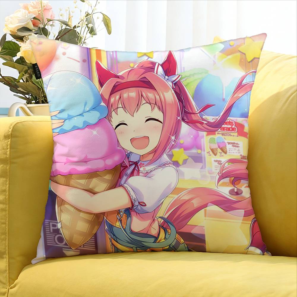 Haru U-Urara U-Umamusume Various Sizes Square Pillow Case For Car Home Bedchamber Decor
