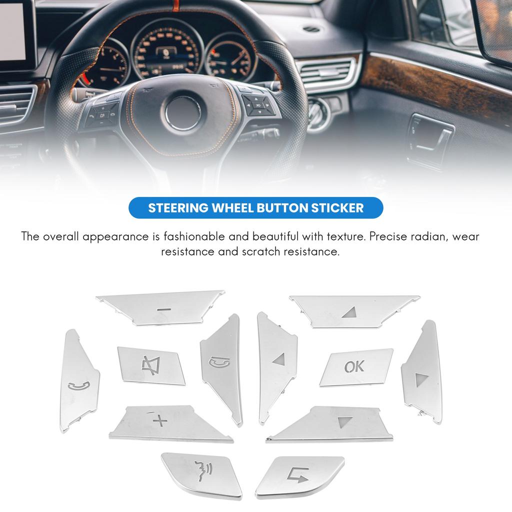 Steering Wheel Button Switch Trim Cover Sticker For Mercedes Benz A B C E Ml Gl Cla Gla Glk Sl Slk Class W176 W246 W212