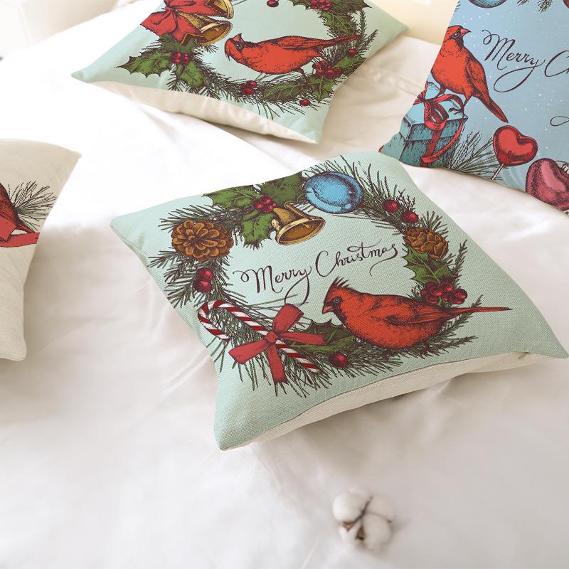 Cartoon Digital Printing Christmas Pillow Cover New Style Square Polyester Pillow Cover Cushion Cover