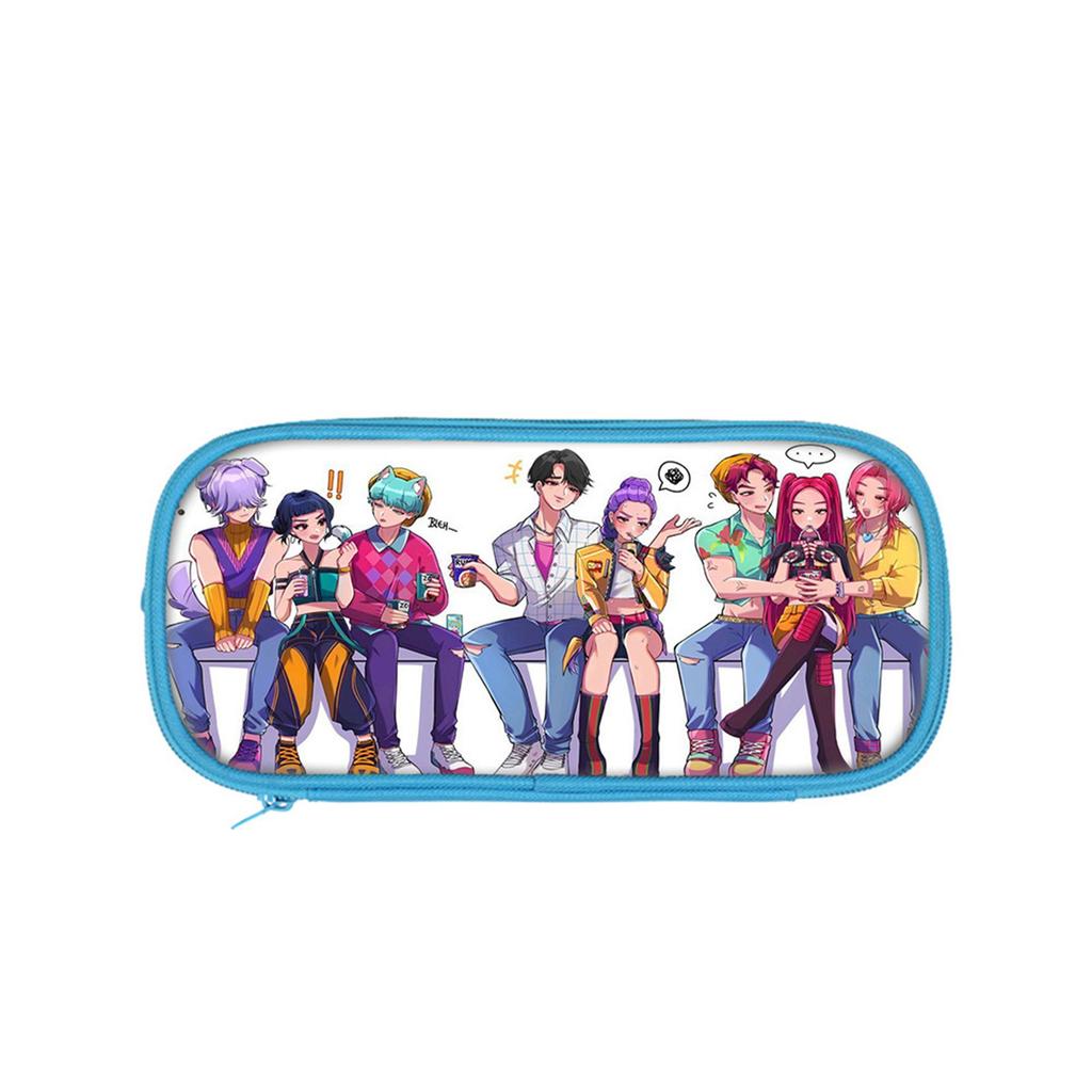 Student Blue Double-layer Pencil Case Kpop/ Witch Hunting Girl Group Student Storage Stationery Bag Pencil Bag