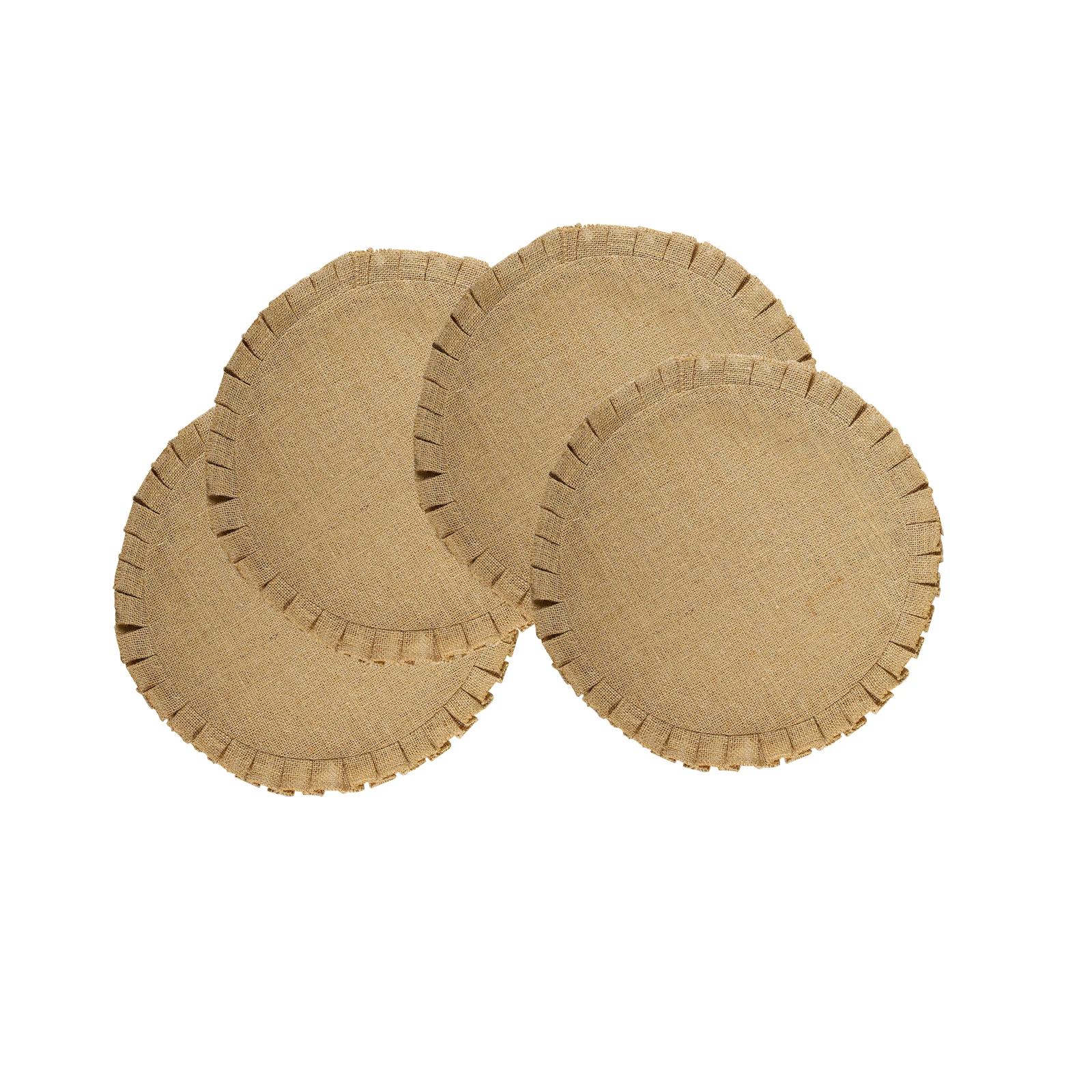 

Набор из 4 круглых джутовых салфеток - Винтажные салфетки для вечеринок, подставки для обеденного стола - Декоративные салфетки Джут 38 cm&Round