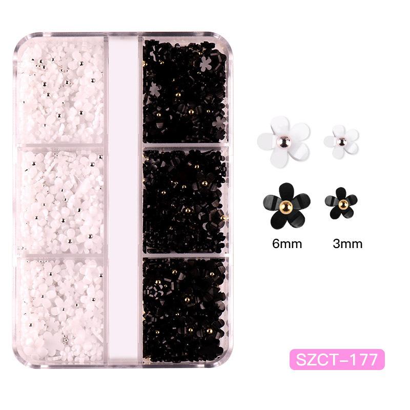 

Nail Art Five-Petal Flower Ornament Macaron Three-Dimensional Resin Steel Ball Nail Art Jewelry Mixed