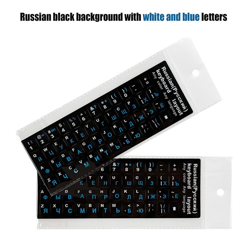1ks černé samolepky na klávesnici ruská abeceda pro počítač PC ochrana proti prachu Laptop Diy příslušenství