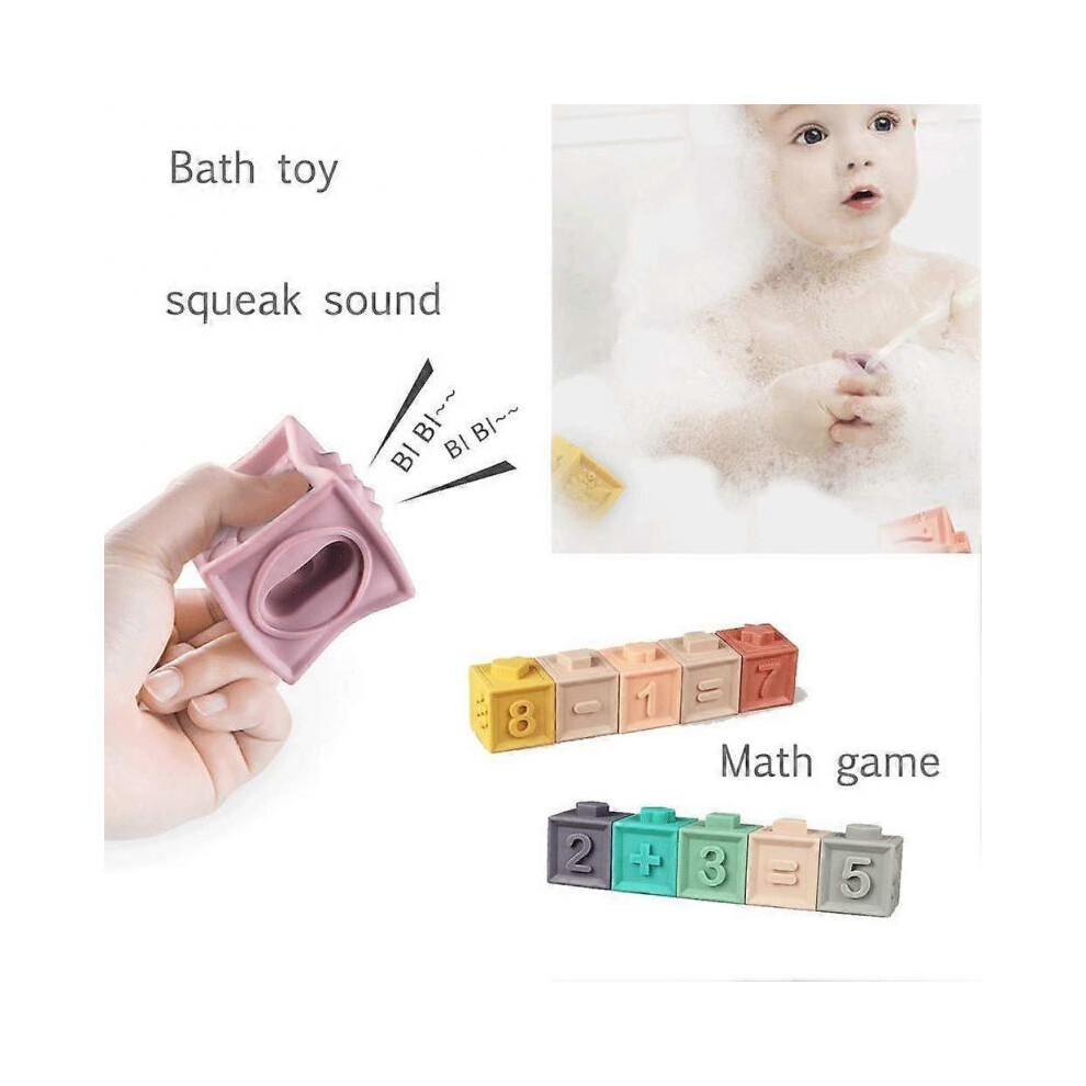 Soft Stacking Blocks for Baby Sensory Infant Bath Toys for Toddlee Toddlers Babies 6-12 Months